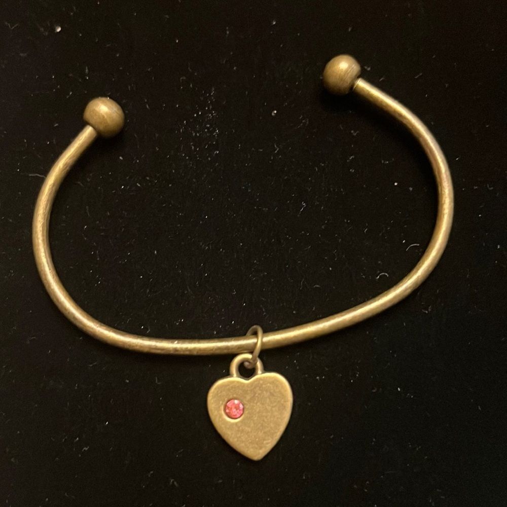 Cuff Bracelet with Removable "Heart" Charm